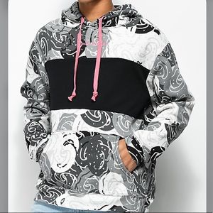 odd future donut flag grey & black hoodie - size M